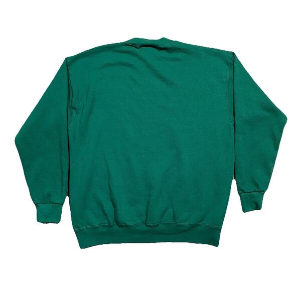 VTG Lee Heavyweight USA Crewneck Green Snowman Sweatshirt L 50/50 - Picture 3 of 9